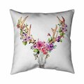 Begin Home Decor 20 x 20 in. Deer Skull with Flowers-Double Sided Print Indoor Pillow 5541-2020-AN99
